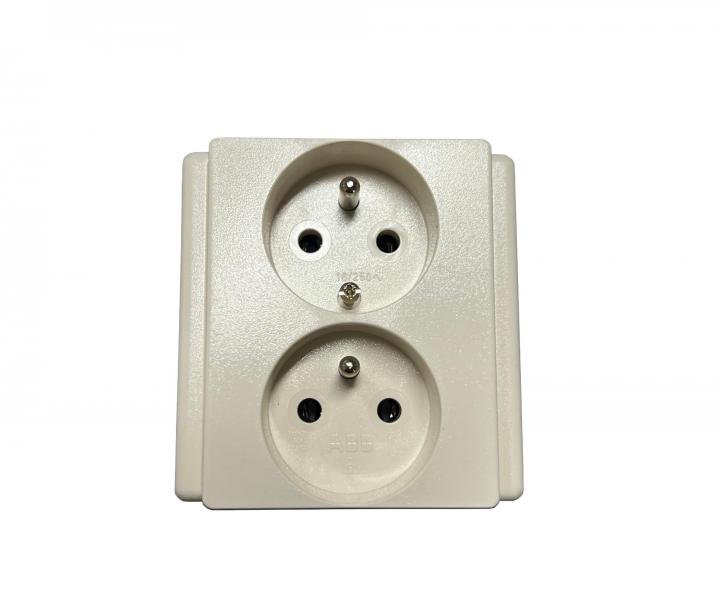 Z�suvka dvojit� ABB Classic 5512-2249 B2 - tlmen� biela