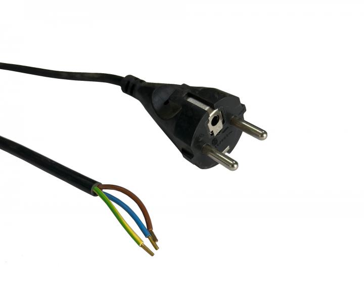 Flexo PVC nra 863079-1-51/3, 3x0,75, dutinky, rovn vidlica, ierna - 3 m