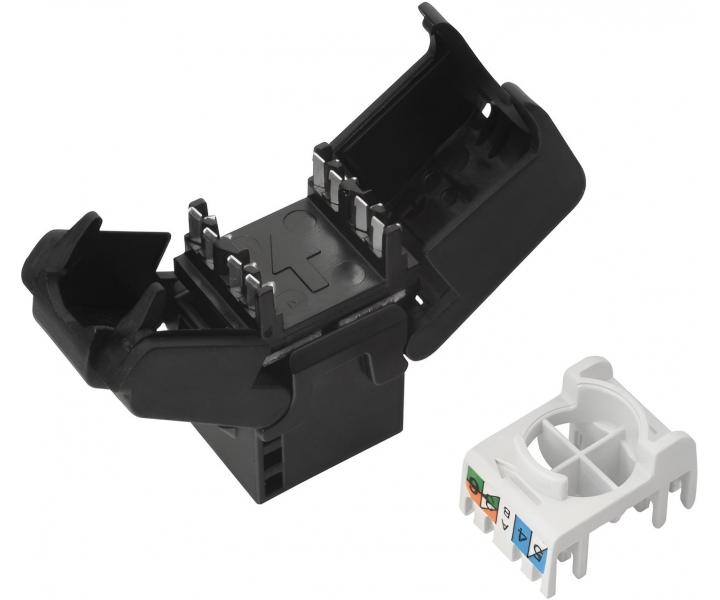 Konektor/keystone CAT6 UTP Solarix SXKJ-6-UTP-BK-SA, samorezn, dtov zsuvka RJ45 - ierny