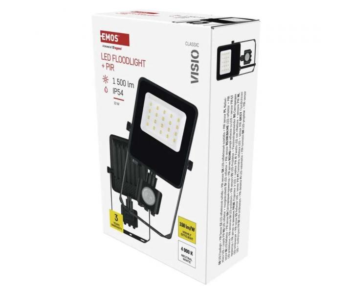 LED reflektor s pohybovm idlem Emos Visio ZS2913, IP54, 10 W, ierny - neutrln biela