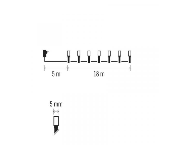 LED vianon reazec, 18 m, vonkaj aj vntorn, multicolor, asova Emos D4AM04