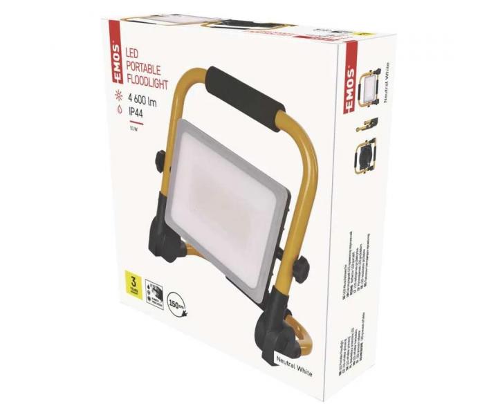 Prenosn LED reflektor Emos Ilio ZS3342, IP44, 51 W, neutrln biela