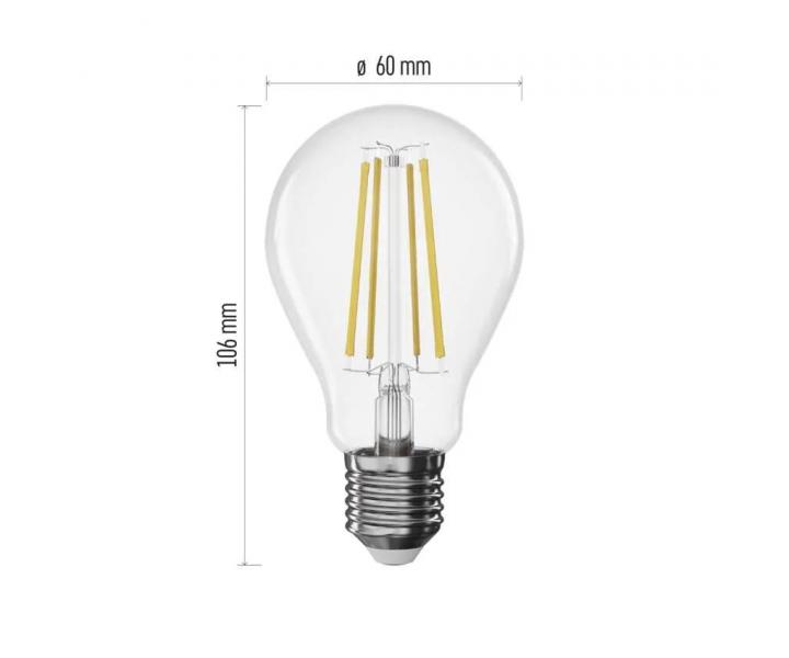 LED iarovka Emos Filament A60 ZF5154D, E27, 7,5 W (75 W), tepl biela - stmievaeln