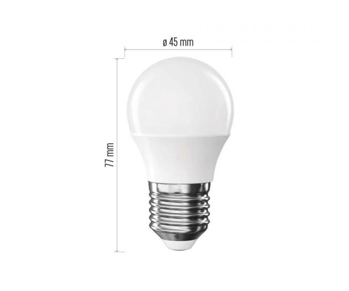 LED iarovka Emos Classic Mini Globe ZQ6E21.3, E27, 4,2 W (40W), tepl biela - 1 ks
