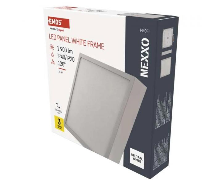 tvorcov priamo montovan LED svietidlo Emos Nexxo ZM6145, 21 W, neutrln biela