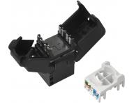 Konektor/keystone CAT6 UTP Solarix SXKJ-6-UTP-BK-SA, samorezn, dtov zsuvka RJ45 - ierny