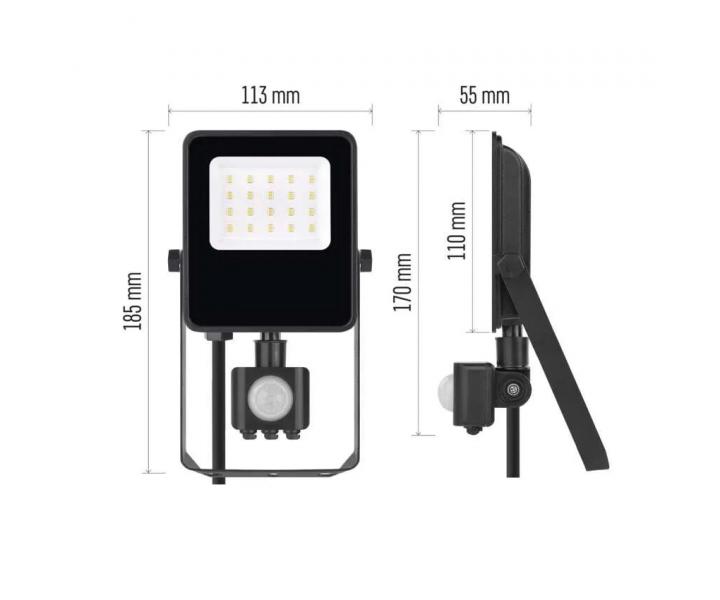 LED reflektor s pohybovm idlem Emos Visio ZS2913, IP54, 10 W, ierny - neutrln biela