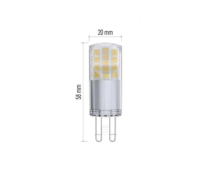 LED iarovka Emos Classic JC ZQ9542, G9, 4,2 W (40 W), tepl biela