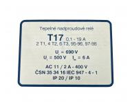 Tepeln� nadpr�dov� rel� EPM Elektrop��stroj T17I, 1,45 A