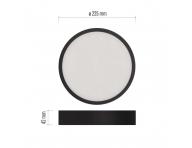 Kruhov prsaden LED svietidlo Emos Nexxo ZM5343 ierne 22,5 cm 21 W