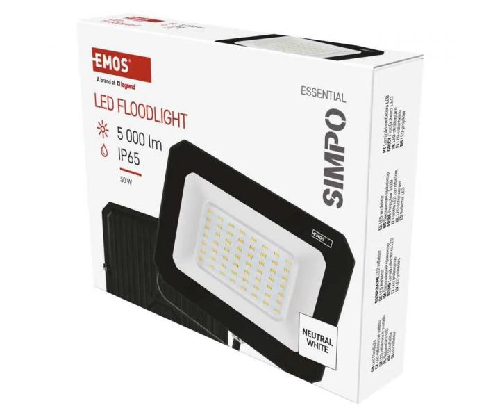 LED reflektor Emos Simpo ZS2243, IP65, 50 W, ierny - neutrln biela