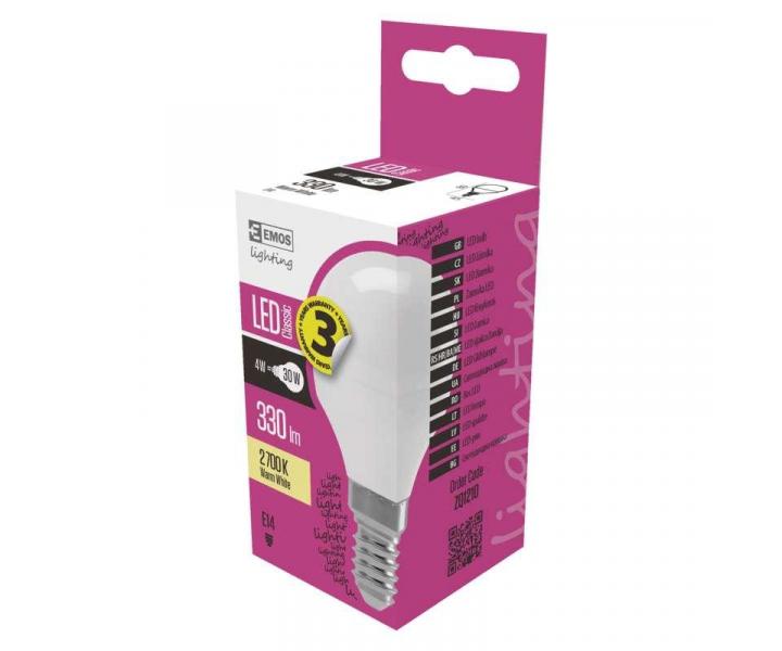 LED iarovka Emos Classic ZQ1210, E14, 4,1 W (32 W), tepl biela