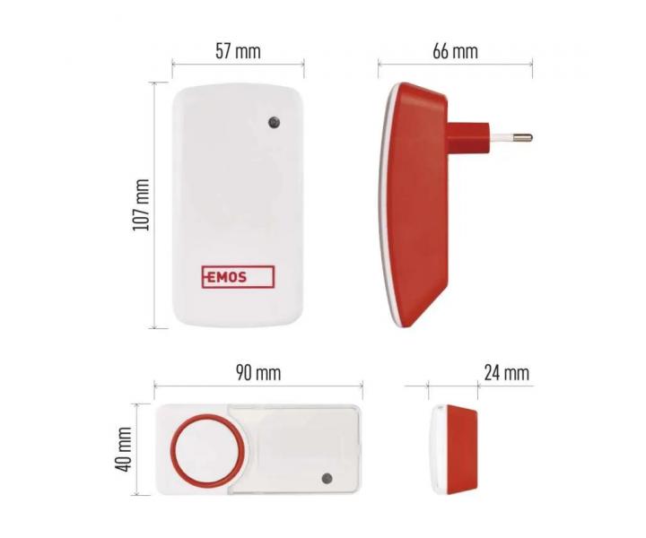 Bezbat�riov� domov� bezdr�tov� zvon�ek Emos P5750.2R do z�suvky, IP44