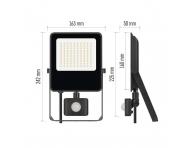 LED reflektor s pohybovm idlem Emos Visio ZS2943, IP54, 50 W, ierny, neutrln biela