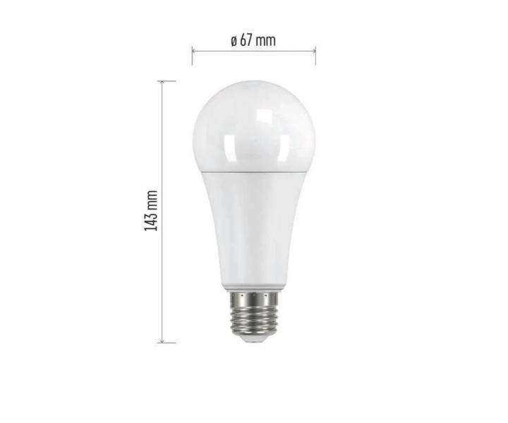 LED iarovka Emos Classic A67 ZQ5183, E27, 19 W (150 W), tepl biela