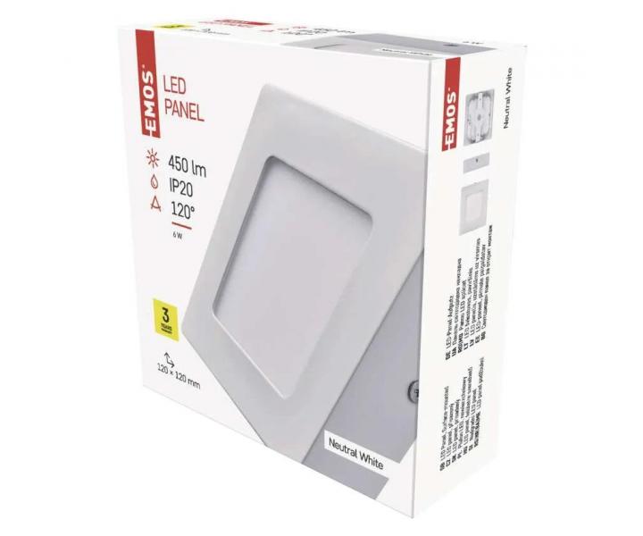 tvorcov priamo montovan LED svietidlo Emos Profi ZM6122, 6 W, neutrln biela