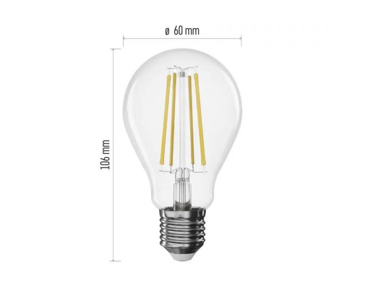 LED iarovka Emos Filament A60 ZF5254D, E27, 7,5 W (75 W) - neutrln biela / stmievaeln