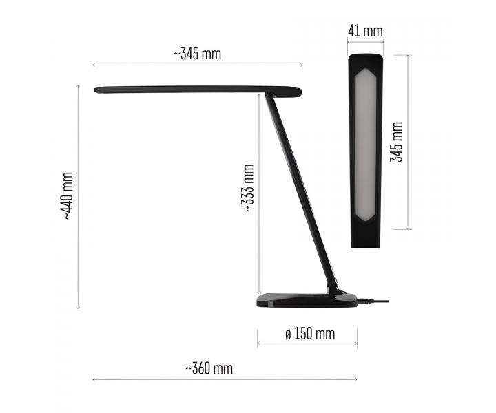 Stoln LED lampa Emos Chase Z7619B, 7,2 W - ierna