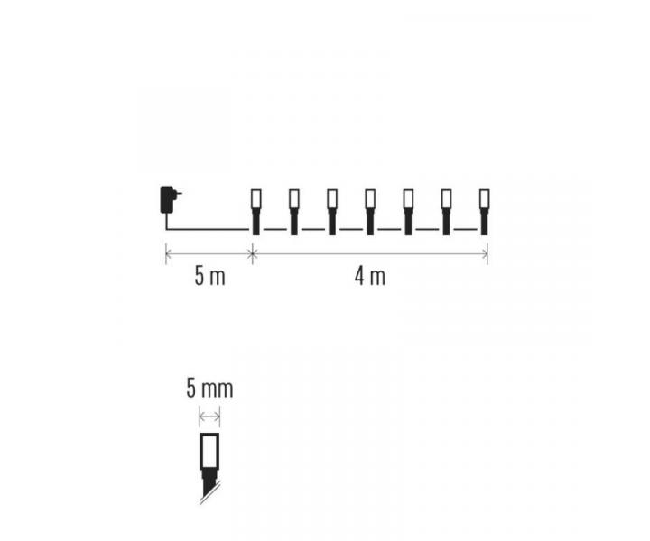 LED vianon reaz, 4 m, vonkaj aj vntorn, tepl biela, asova Emos D4AW01