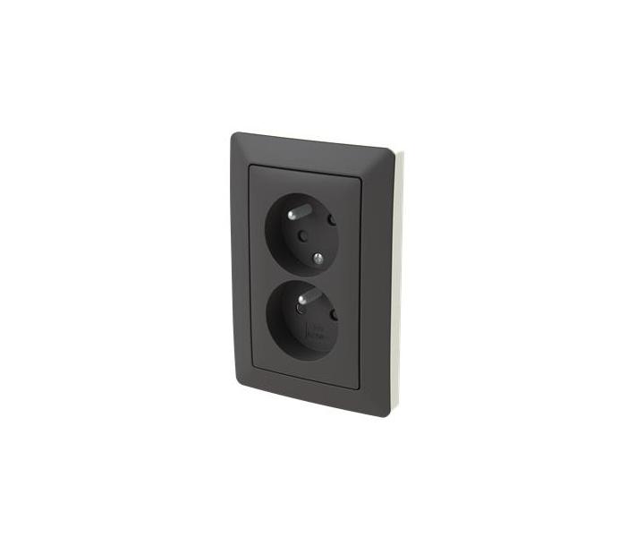 Dvojit zsuvka, s clonkami, s natoenou dutinou ABB Zoni 5513T-C02357 137 - matn ierna / biela  
