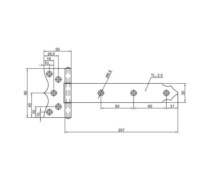 Zves brnkov ozdobn 207x35x90 mm