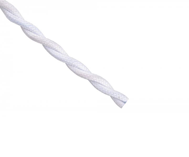 Kbel splietan 2x0,75 Precon, opleten jednotliv vodie, biely (do modra)