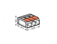 Svorka s pkou Wago 221-613 - 3x4 mm2