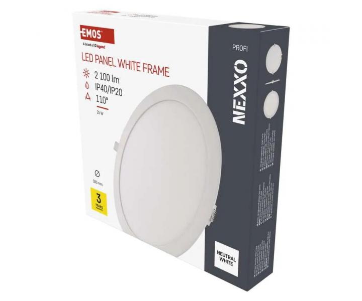Kruhov vstavan LED svietidlo Emos Nexxo ZD1155, biele, 25 W - neutrln biela