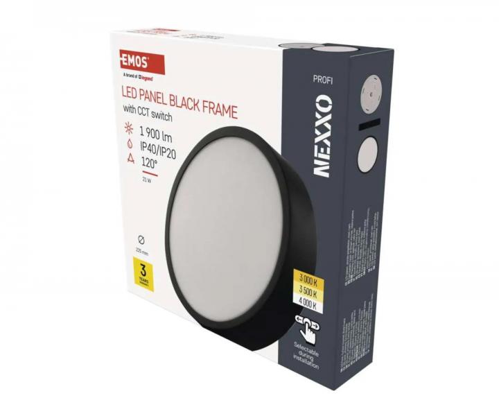 Kruhov prsaden LED svietidlo Emos Nexxo ZM5343 ierne 22,5 cm 21 W