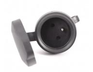 Gumov vidlica Fanton 80052, IP44, 16 A, 2P - ierna