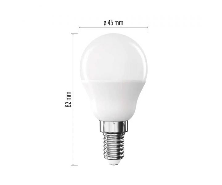 LED iarovka Emos Classic Mini Globe, E14, 4,2 W (40 W), tepl biela