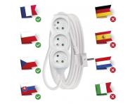 Predlovac kbel 5 m / 3 zsuvky / biely / PVC / 1 mm2 Emos P0315