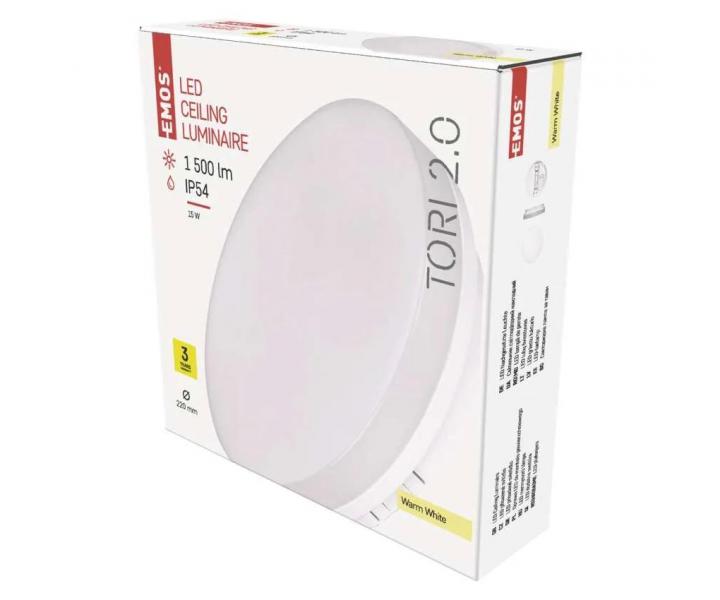 Kruhov prsaden LED svietidlo Emos Tori ZM4121, IP54, 15 W, tepl biela
