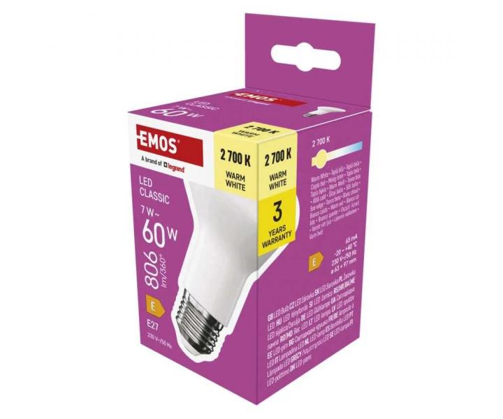 LED �iarovka Emos Classic R63 ZQ7E41, E27, 7 W (60 W), tepl� biela