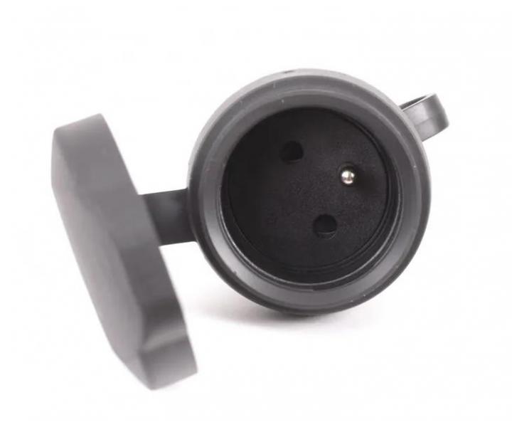 Gumov vidlica Fanton 80052, IP44, 16 A, 2P - ierna
