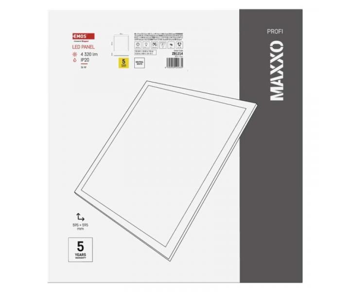 tvorcov vstavan LED panel Emos Maxxo ZB1214, biely, 36 W, neutrln biela