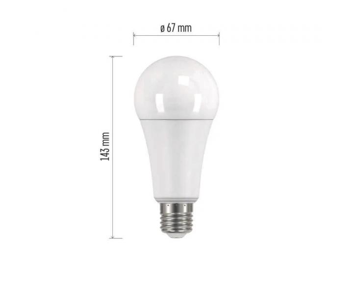 LED iarovka Emos Classic A67 ZQ5173, E27, 17 W (120 W), tepl biela